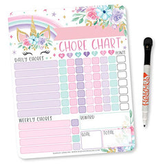 Magnetic Unicorn Chore Chart (Dry Erase Marker Included!)