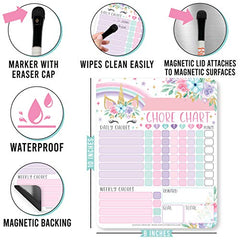 Magnetic Unicorn Chore Chart (Dry Erase Marker Included!)